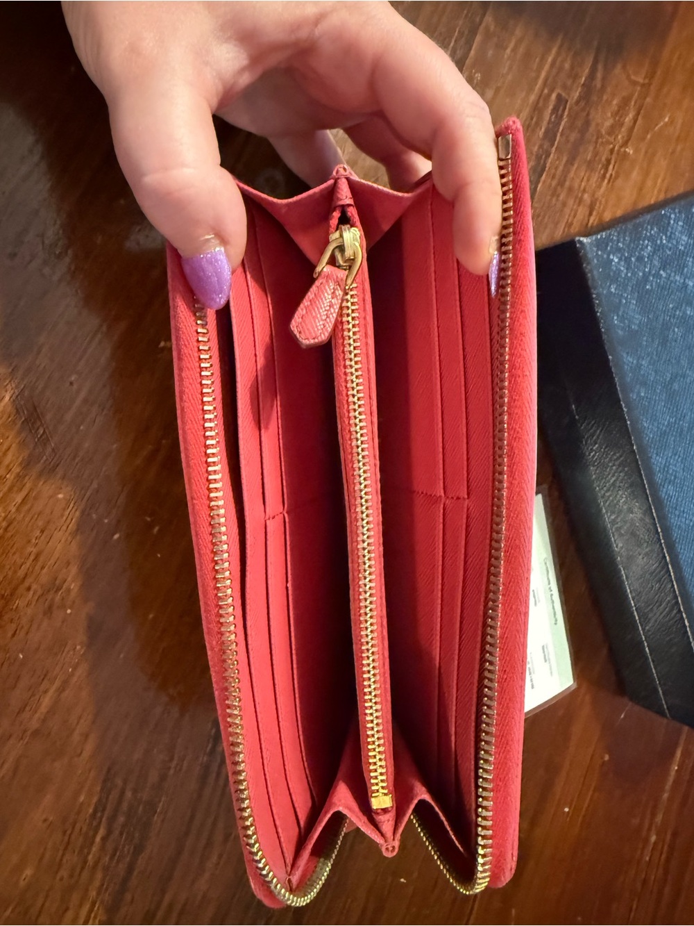 Prada Zip-Around Wallet in Vibrant Pink with Gold Hardware - Picture 7 of 12